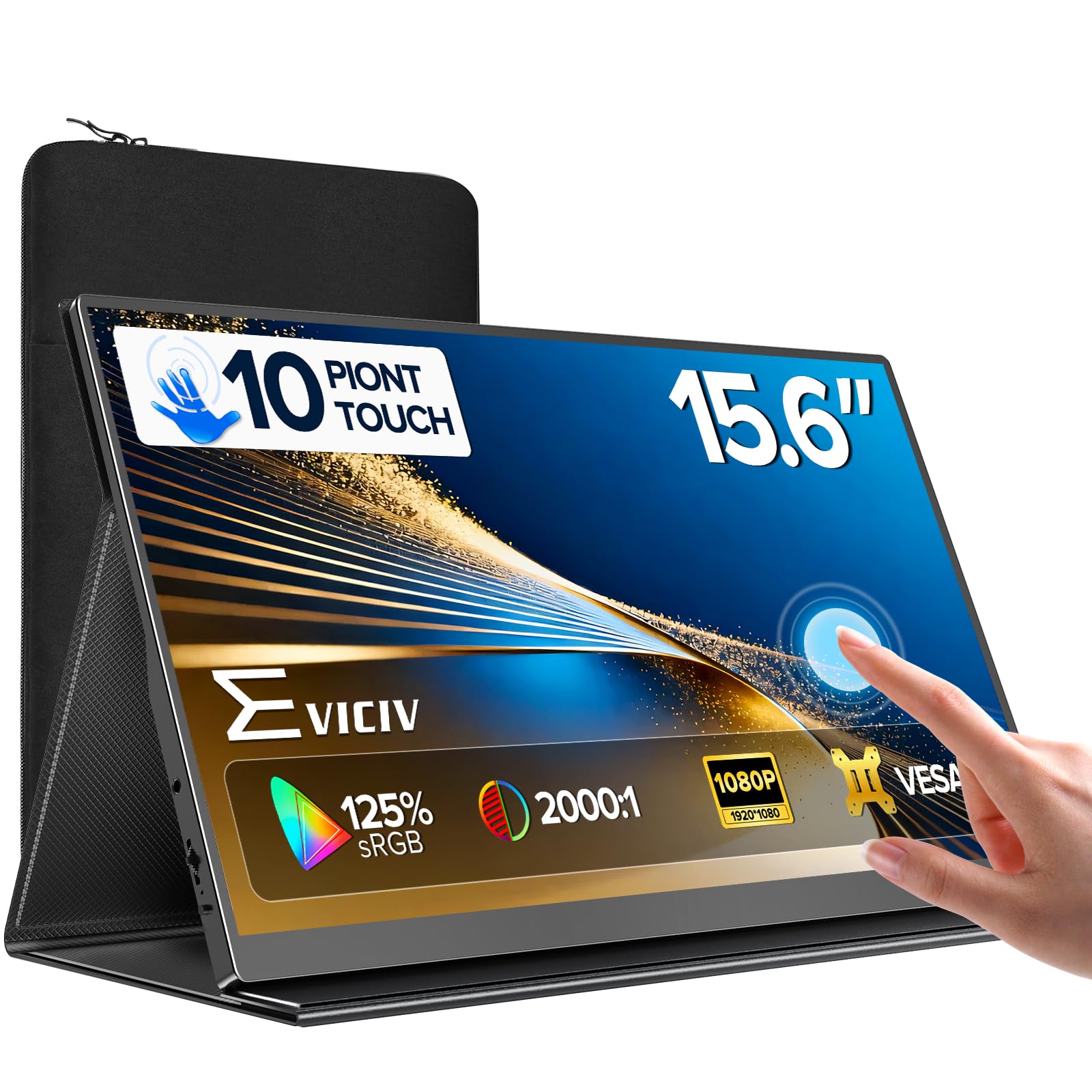 Amazon.com: EVICIV Portable Monitor Touchscreen 15.6”, 125% sRGB